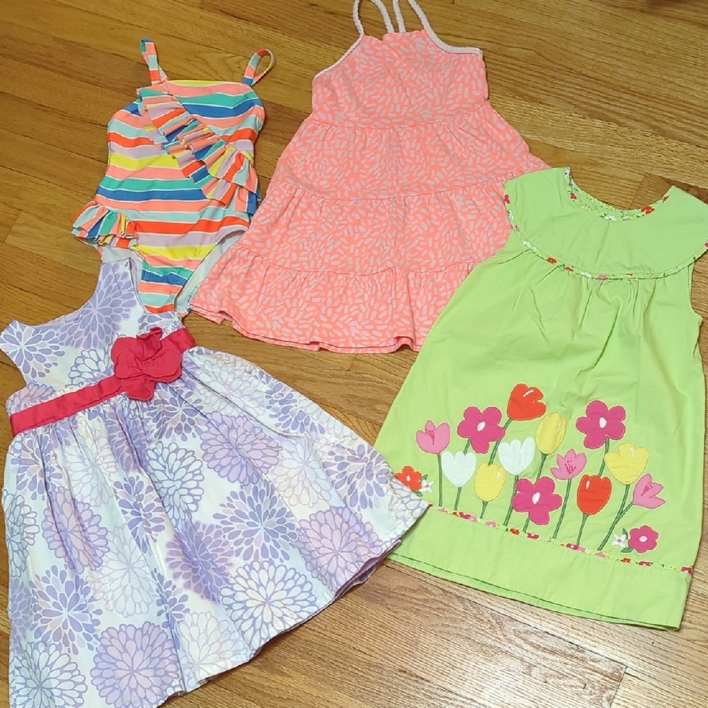 Girls Size 5T Dresses And Swimsuit